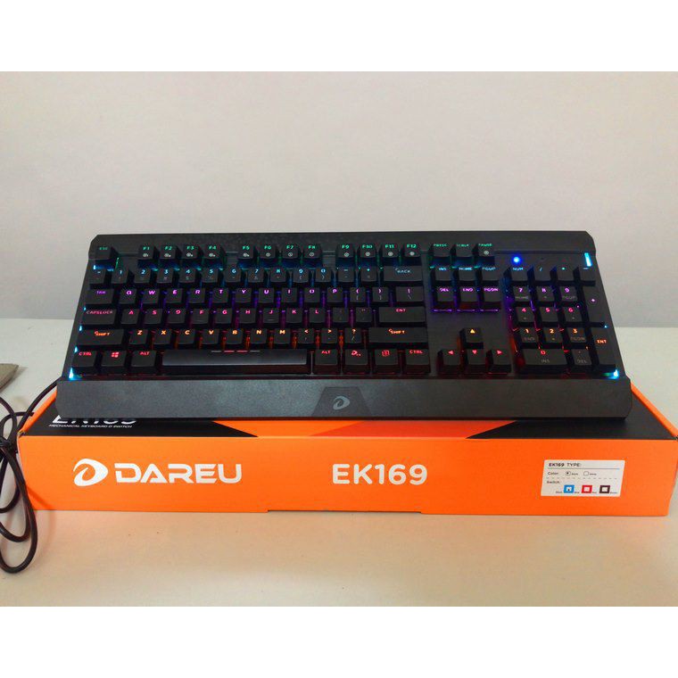 Bàn phím cơ Gaming DAREU EK169 104KEY (MULTI LED, Blue/ Brown/ Red D switch)-BH 24 Tháng