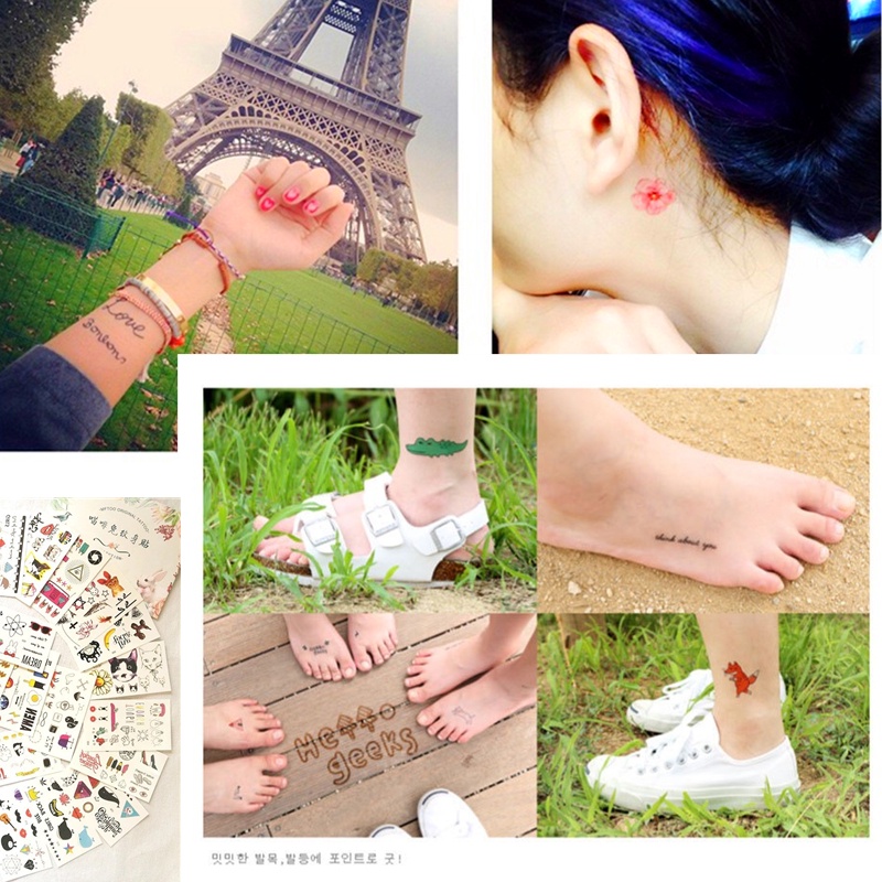 Hình Xăm Dán Chống Thấm Lâu Trôi Hình Hoạt Hình Phong Cách Hàn Quốc Đáng Yêu 1 Cái