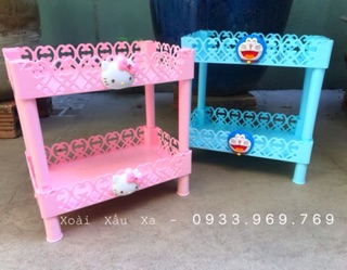 KỆ NHỰA 2 tầng , 3 tầng HELLO KITTY - DORAEMON