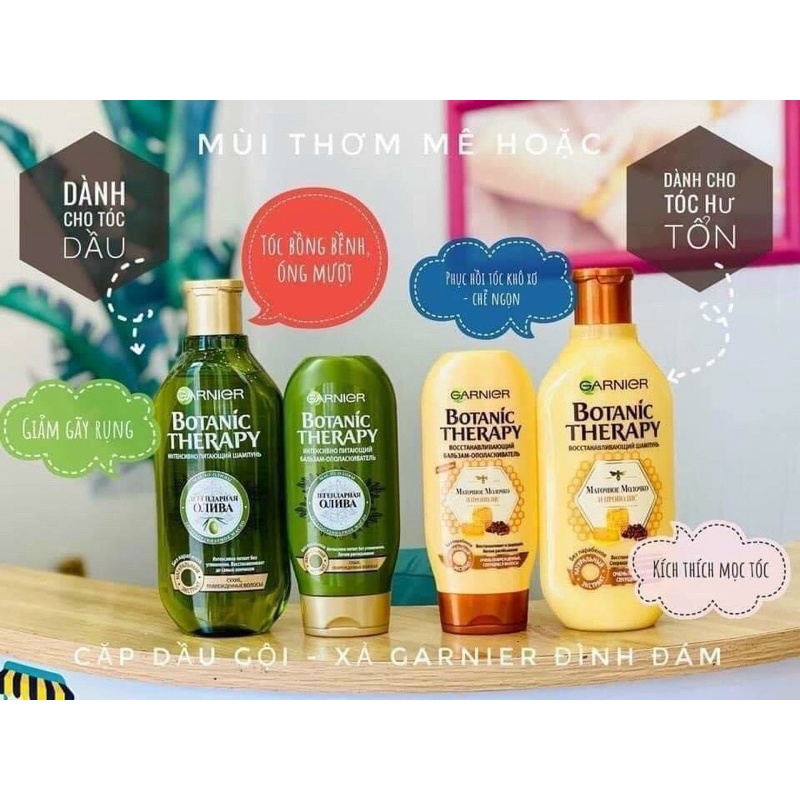 Dầu Gội, xả, ủ tóc Garnier Botanic Therapy Oliu Nga