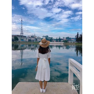 ĐẦM MAXI TRẮNG THẮT NƠ LƯNG