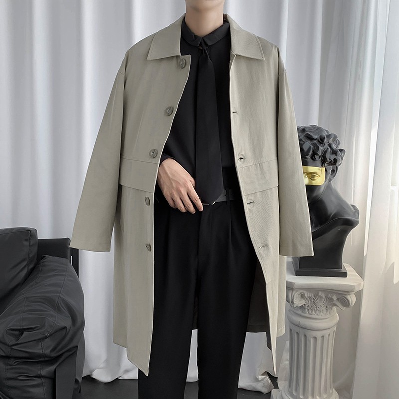 [OD/sẵn XL] Áo choàng áo khoác dài Mangto Nam Hàn Quốc 2 lớp