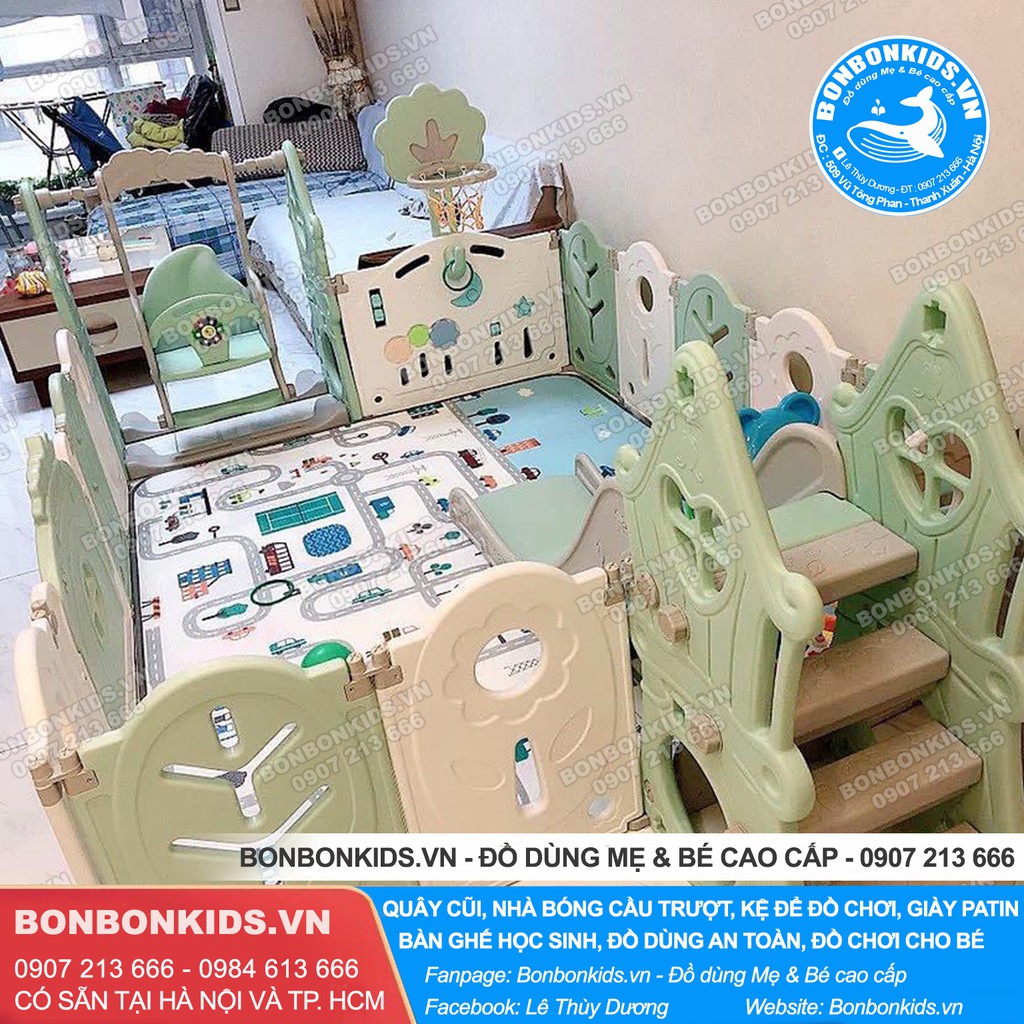 Combo Quây Full Set Baby-Cosi Quây lá gấp gọn - Nhà bóng cho bé