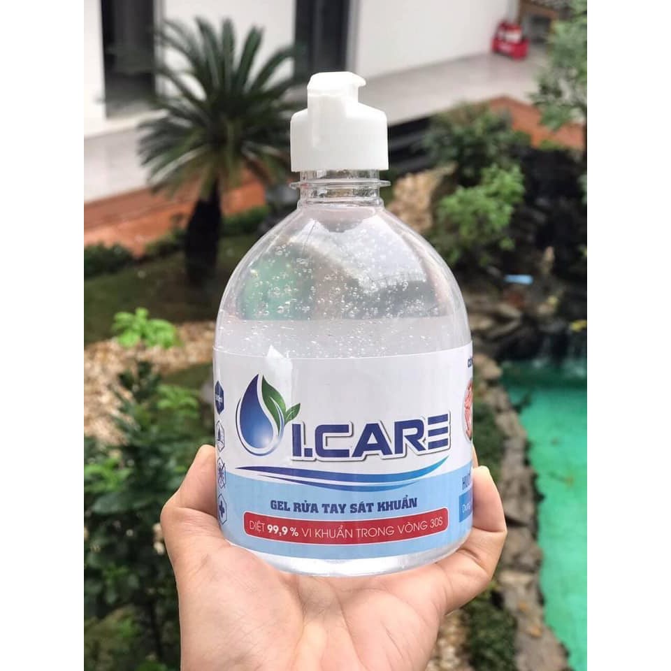Gel rửa tay khô sát khuẩn I.CARE diệt 99,9% vi khuẩn trong vòng 30 giây (500ml)