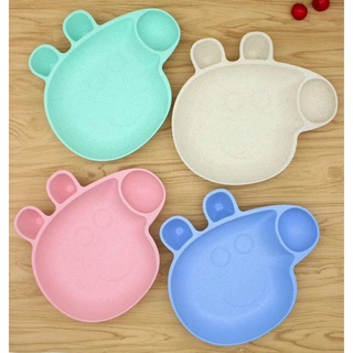 Khay ăn dặm lúa mạch hình heo Peppa Pig (kèm dĩa và thìa cho bé)