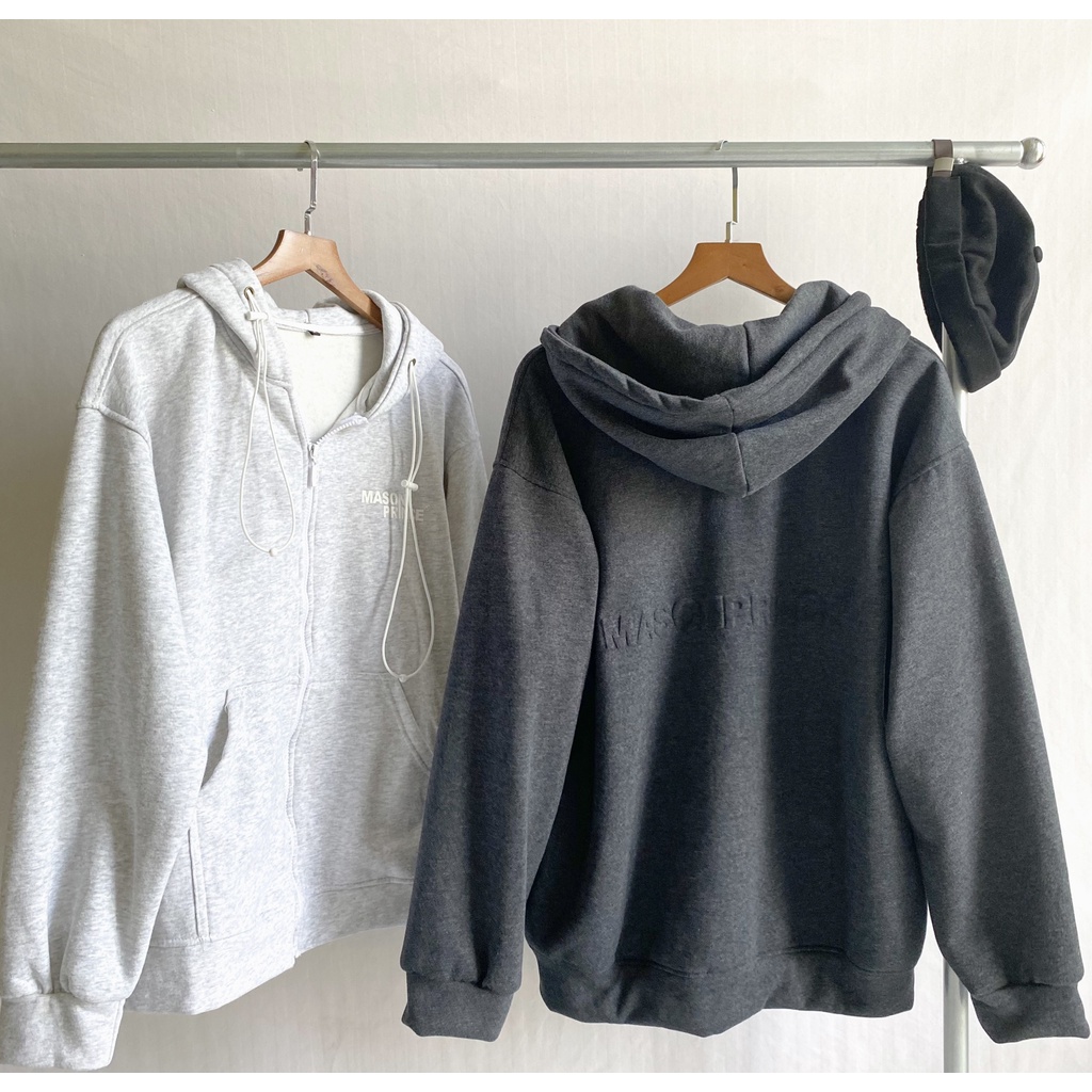 [sẵn]Áo khoác tay dài form rộng in chữ Maison (ảnh thật tại shop) Tanazi Closet
