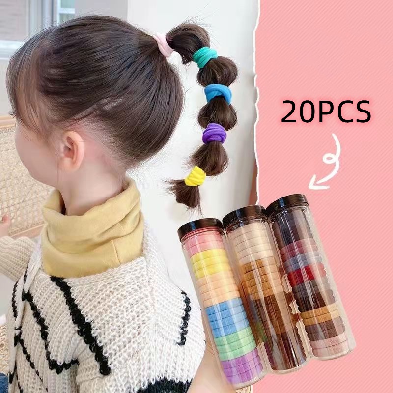 Set 20 dây buộc tóc cao su co giãn không đau nhiều màu sắc phong cách Hàn Quốc cho nữ