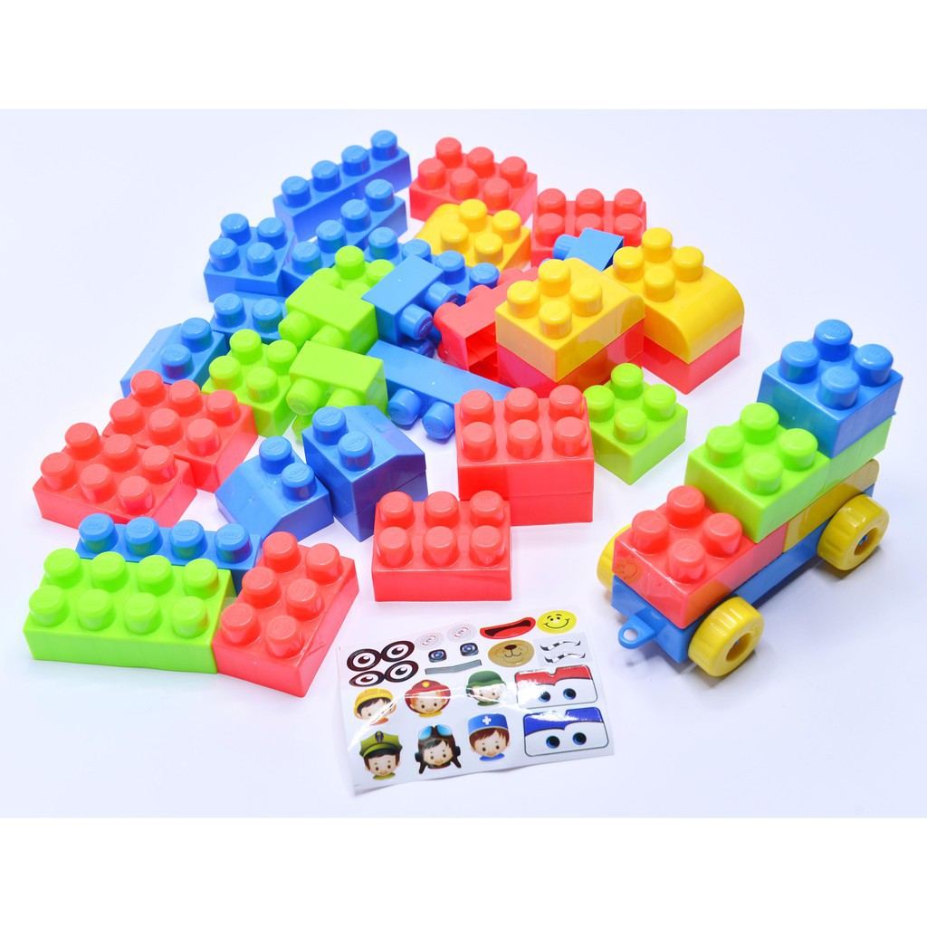 Shop Happy KIDS Bộ Đồ Chơi Xếp Hình Bé Vui Đến Trường 48 Chi Tiết Hàng Chính Hãng Sato