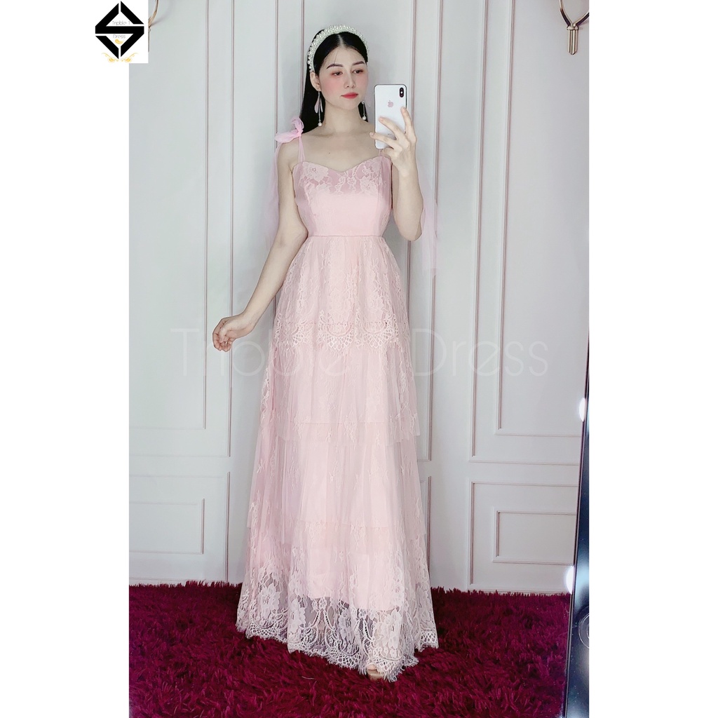 Đầm maxi dự tiệc ren xếp tầng TRIPBLE T DRESS -size M/L ( ảnh/video thật) MS203V