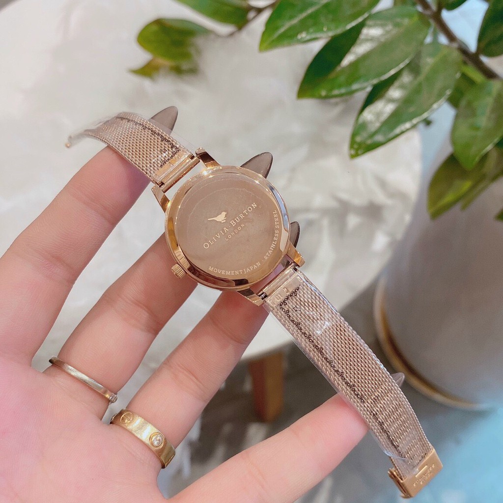 Đồng hồ nữ Olivia Burton Flower Show 3D Daisy Gold Mesh case 30mm, 3atm