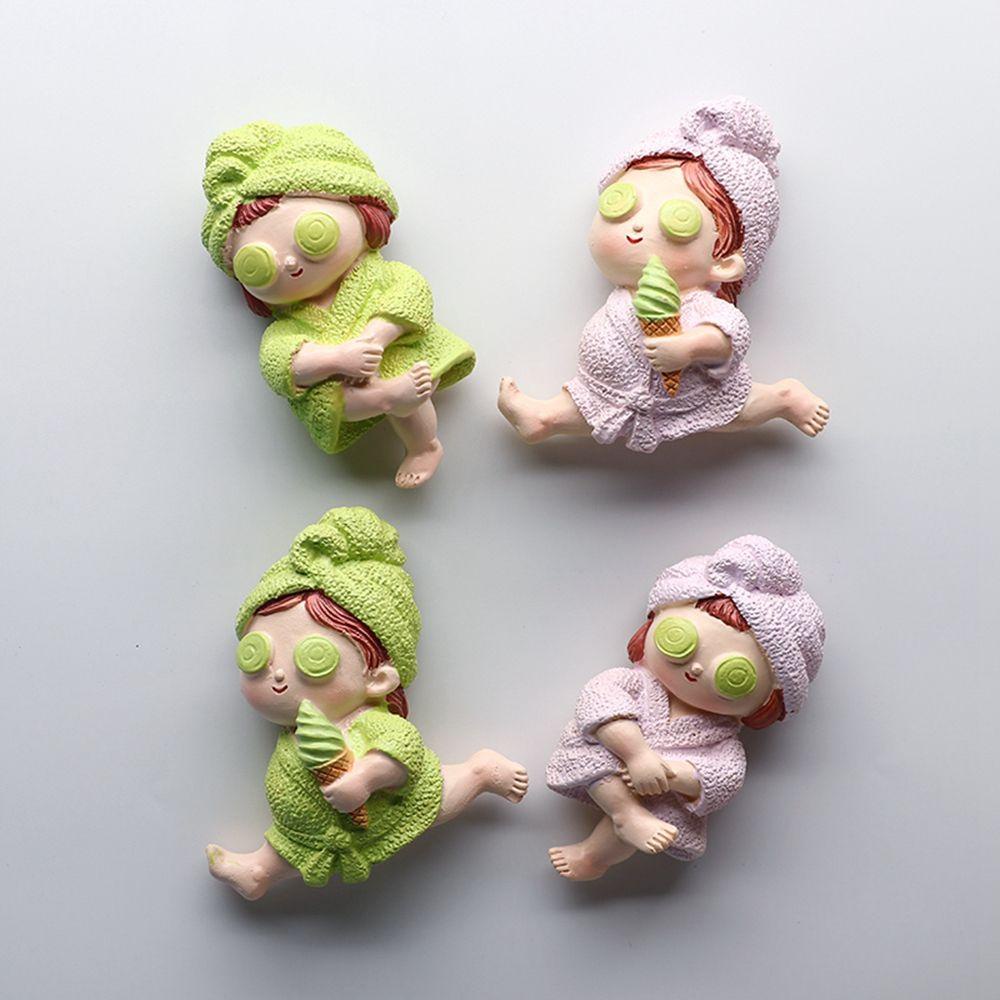 Tủ Lạnh PEWANY PEWANY. Sticker Dán Tường Họa Tiết 3D Hình Cô Gái Mặc Áo Choàng Ngủ Dễ Thương Bắt Mắt