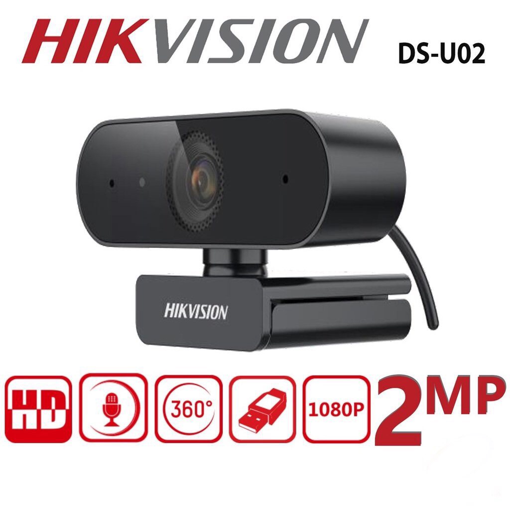 Webcam HIKVISION DS-U02 Full HD 1080P - Webcam Kẹp Màn Hình Tích Hợp Míc Siêu Nét - Hàng Chính Hãng