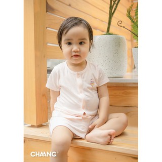 Bộ cộc tay bé trai bé gái Chaang cài cúc giữa – Chất cotton mềm mịn, thoáng mát