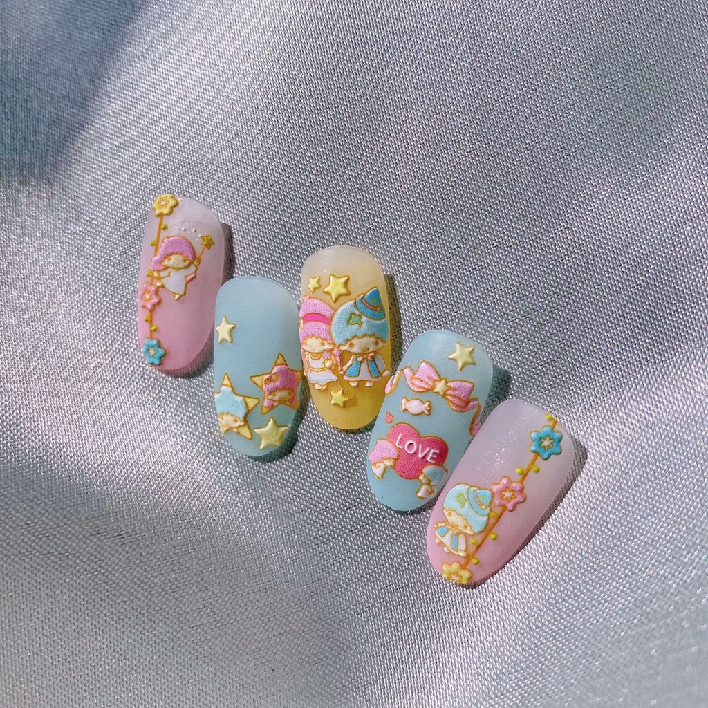 Miếng Dán Trang Trí Móng Tay In Nổi Họa Tiết Sanrio Piglet Xinh Xắn