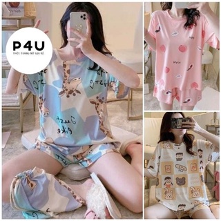 Đồ Bộ Nữ Tay Cộc Quần Cộc, Đồ Mặc Nhà Chất Thun Cotton Mát Hè Thu Đa Dạng Mẫu Mã