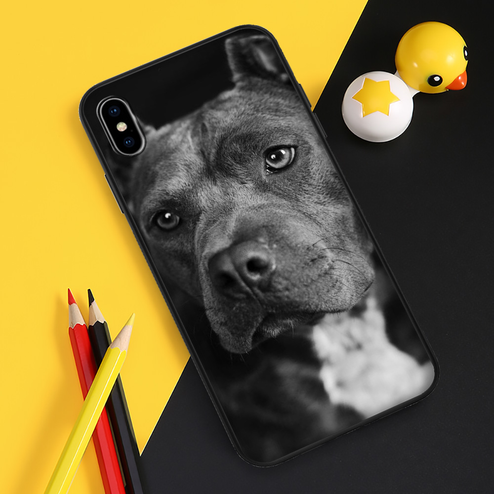 Ốp Lưng Silicone Hình Chó Pitbull Đáng Yêu Cho Apple Iphone 8 7 6 6s 5s 5 Se Plus 2020