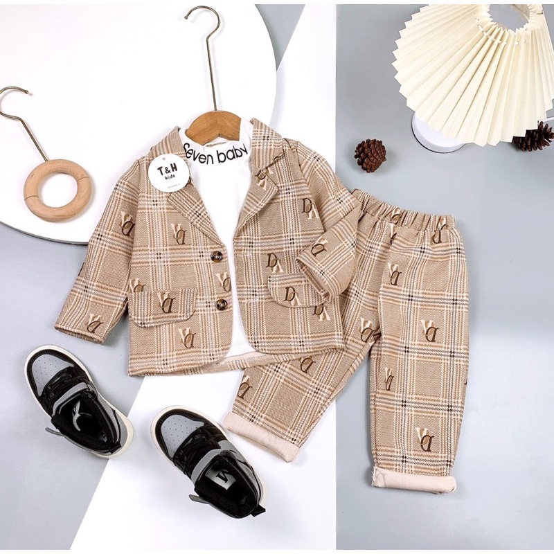 Set bộ vest 3 chi tiết cho bé trai 10-20kg