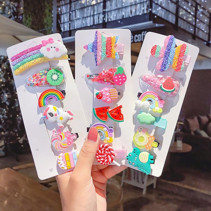 Set 6 kẹp tóc BB họa tiết hoạt hình đáng yêu cho bé gái
