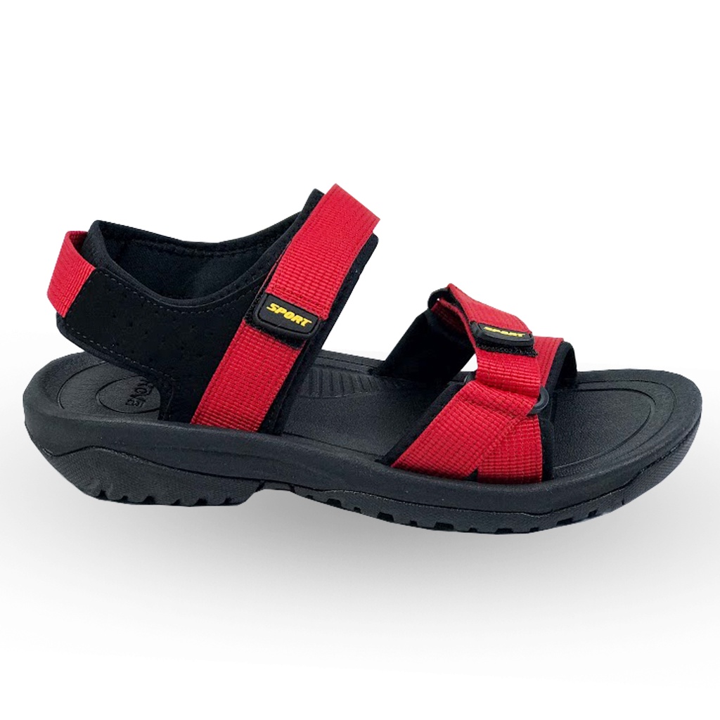 Giày Sandal Nam 2 Quai Dán Xé Hiện Đại - Đỏ