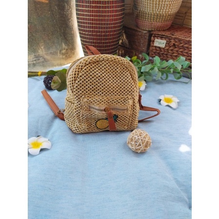 Balo Cói Mini Xinh Xắn Cực Chất kích thước 16 * 20 cm rộng đáy 6 cm VIDEO VÀ HÌNh ẢNH SHOP TỰ CHỤP