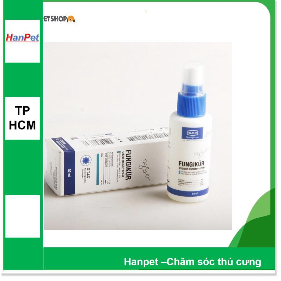 HN- Diệt ve ghẻ bọ chét trên chó, Diệt nấm chó và nấm mèo Mitecyn & Fungikur dạng xịt