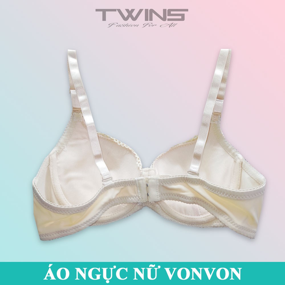 Áo ngực nữ ren nâng ngực tạo khe Vonvon có gọng mút vừa cúp xéo phom nguyên ngực size 34-36-38-40