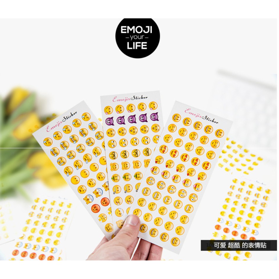 Bộ 12 tấm stick emoji cảm xúc