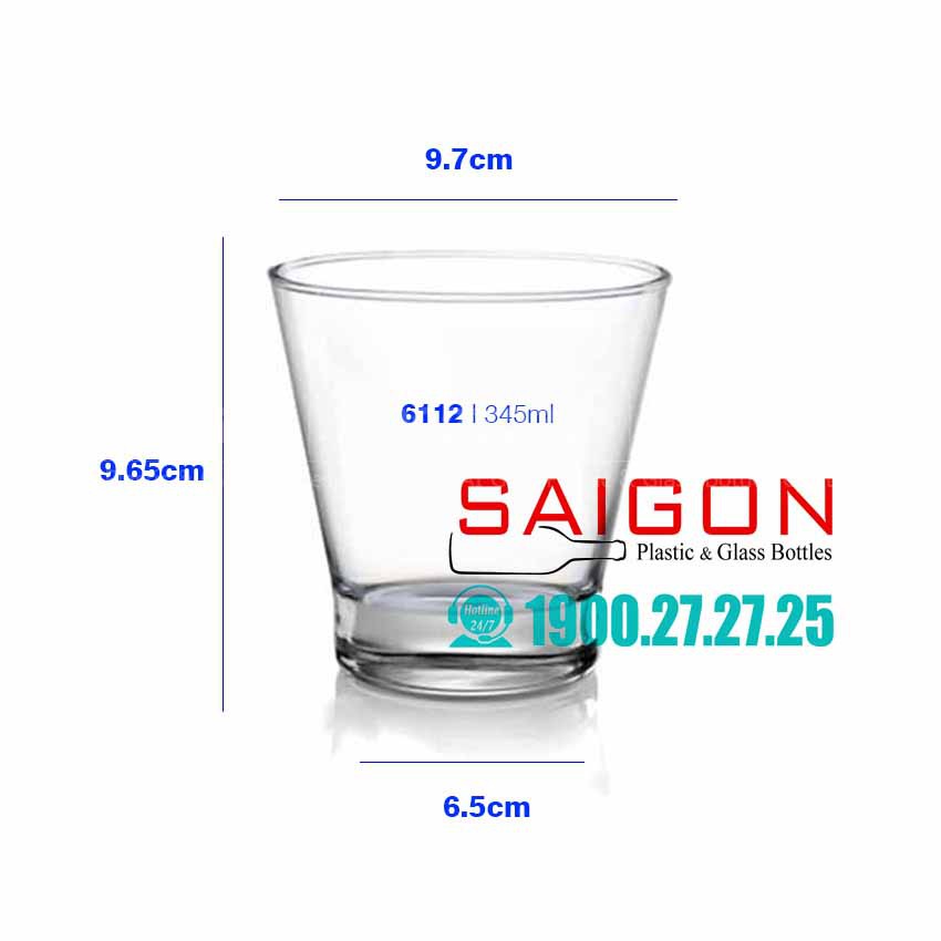 Ly Thủy Tinh Ocean Studio Rock 345ml | B16112 , Nhập khẩu Thái Lan