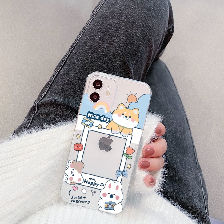 Ốp lưng iphone trong cạnh vuông BVC Shiba nhét ảnh 6plus/6/6splus/7/7plus/8/8plus/x/11/12/pro/max/plus/promax-Awifi D1-7 | BigBuy360 - bigbuy360.vn