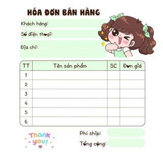 [MUA 10 TẶNG 1]  Hoá đơn bán hàng mini 1 liên dễ thưong 20 mẫu