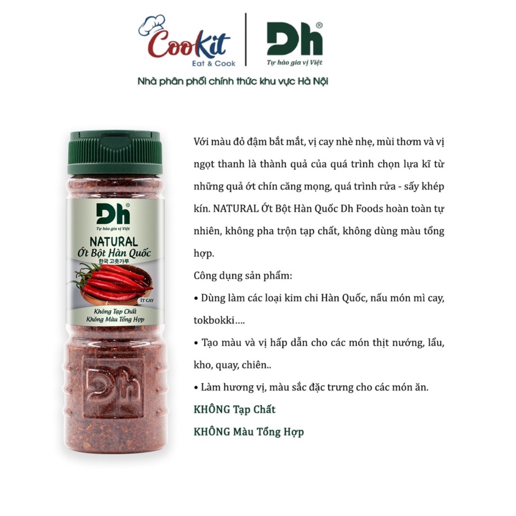 Bột ớt Hàn Quốc Natural Dh Foods nguyên liệu, gia vị chế biến 45g/ 90g