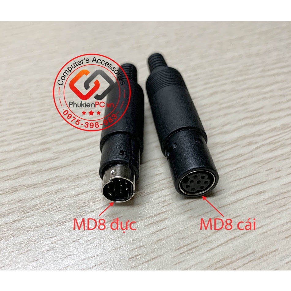 Combo đầu hàn Mini Din MD4, MD5, MD6-PS2, MD8 PLC mạ nickel, dạng cài dễ tháo lắp, hàn dây cáp