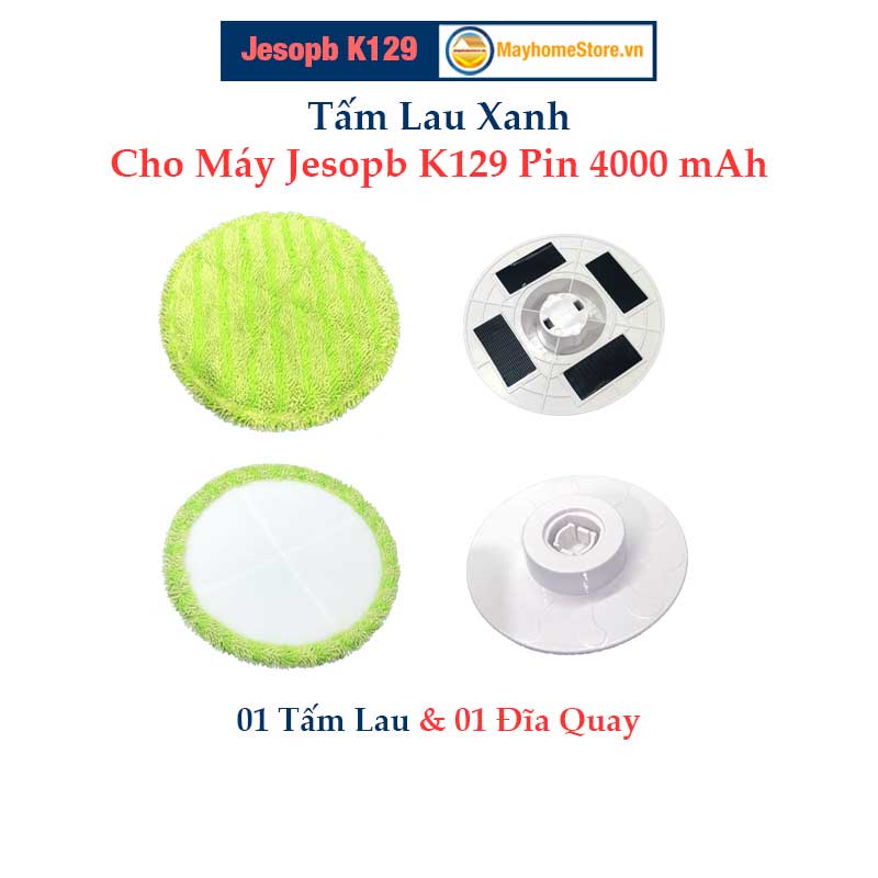 Tấm Lau Xanh Cho Máy Cọ Rửa Vệ Sinh Nhà Tắm Jesopb K129 Pin 4000 mAh