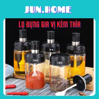 Hũ Đựng Gia Vị Kèm Muỗng Thìa Khuấy Đa Năng Jun.Home