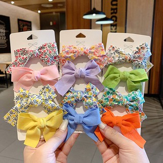 Kẹp Tóc Phối Nơ Xinh Xắn Phong Cách Hàn Quốc Cho Nữ