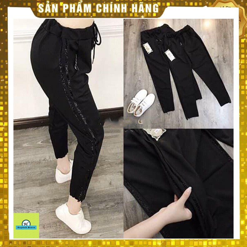 Combo 2 quần jogger nữ| Quần nữ chất UMI cạp chun viền kim tuyến sành điệu| Quần thể thao năng động