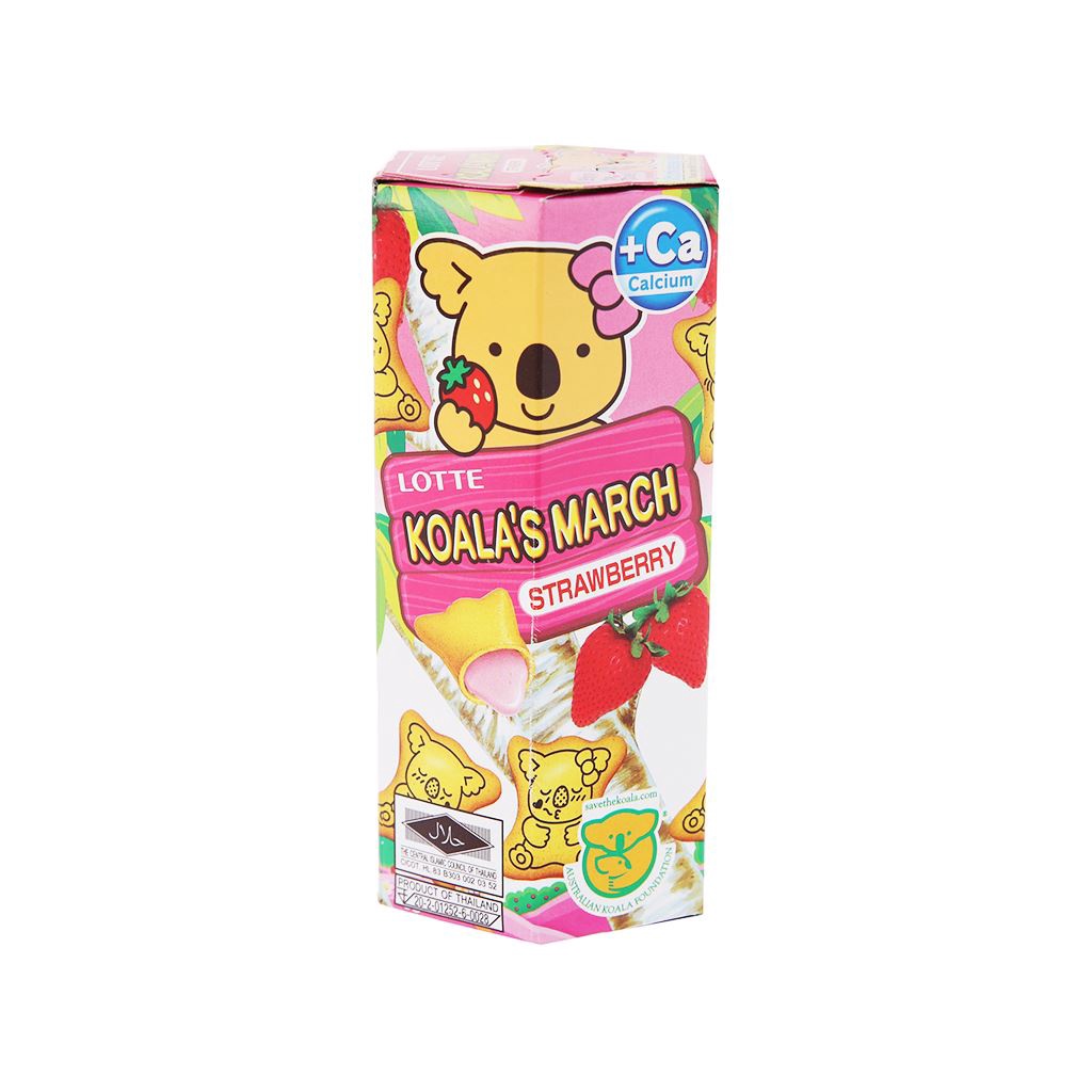 Bánh gấu nhân kem socola/dâu Lotte Koala's March hộp 37g