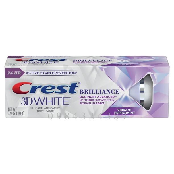 Kem đánh răng Crest 3D White Brilliance làm trắng răng của Mỹ 110g