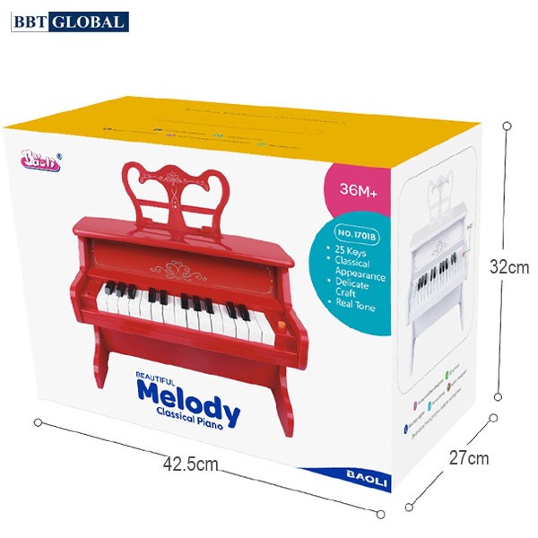 Đồ chơi âm nhạc đàn Piano 25 phím cho bé 1701B màu đen