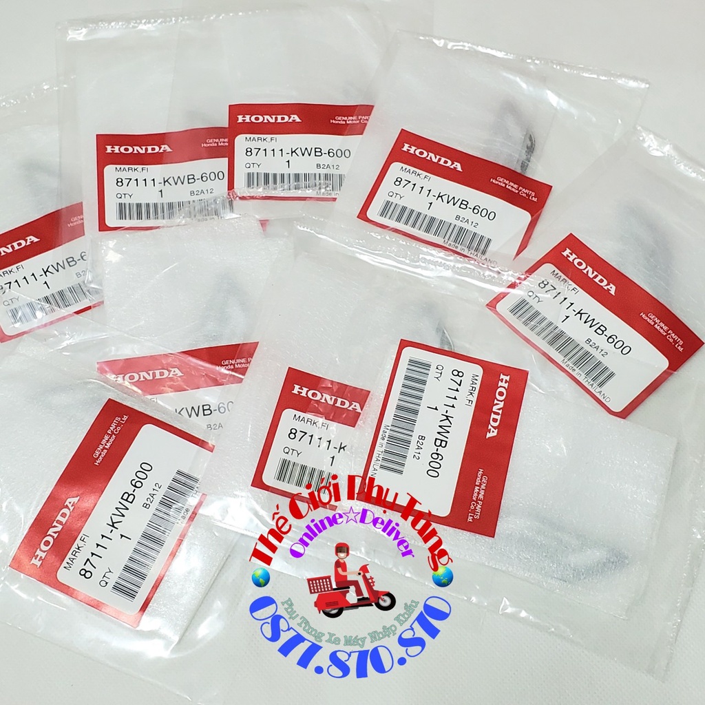 Tem chữ nổi Fi dán đầu xe AB thái, wave, future zin honda thái lan - 87111-KWB-600