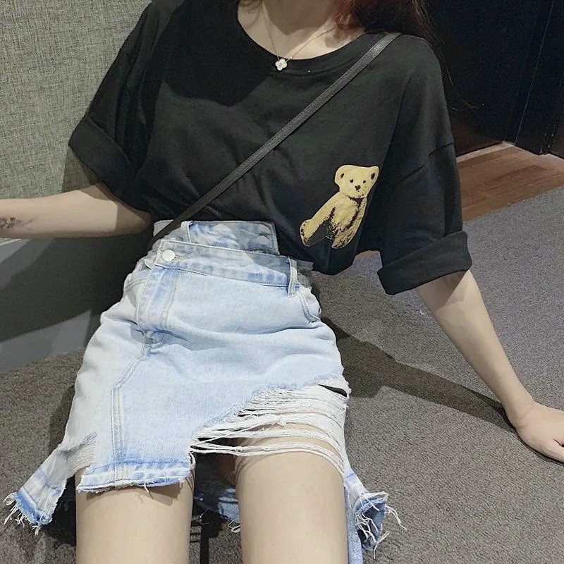 Chân váy jean ✅QUẢNG CHÂU✅chân váy denim nữ đẹp kiểu rách hotttend, hàng order taobao sẵn | BigBuy360 - bigbuy360.vn