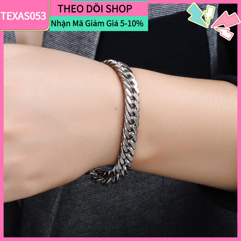 Texas053 Đàn ông Vòng đeo tay bằng thép Titan Thời trang Cổ điển Thanh lịch Trang sức Phụ kiện Quà tặng sinh nhật