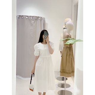 Đầm midi tay phồng line ngực AfterBefore