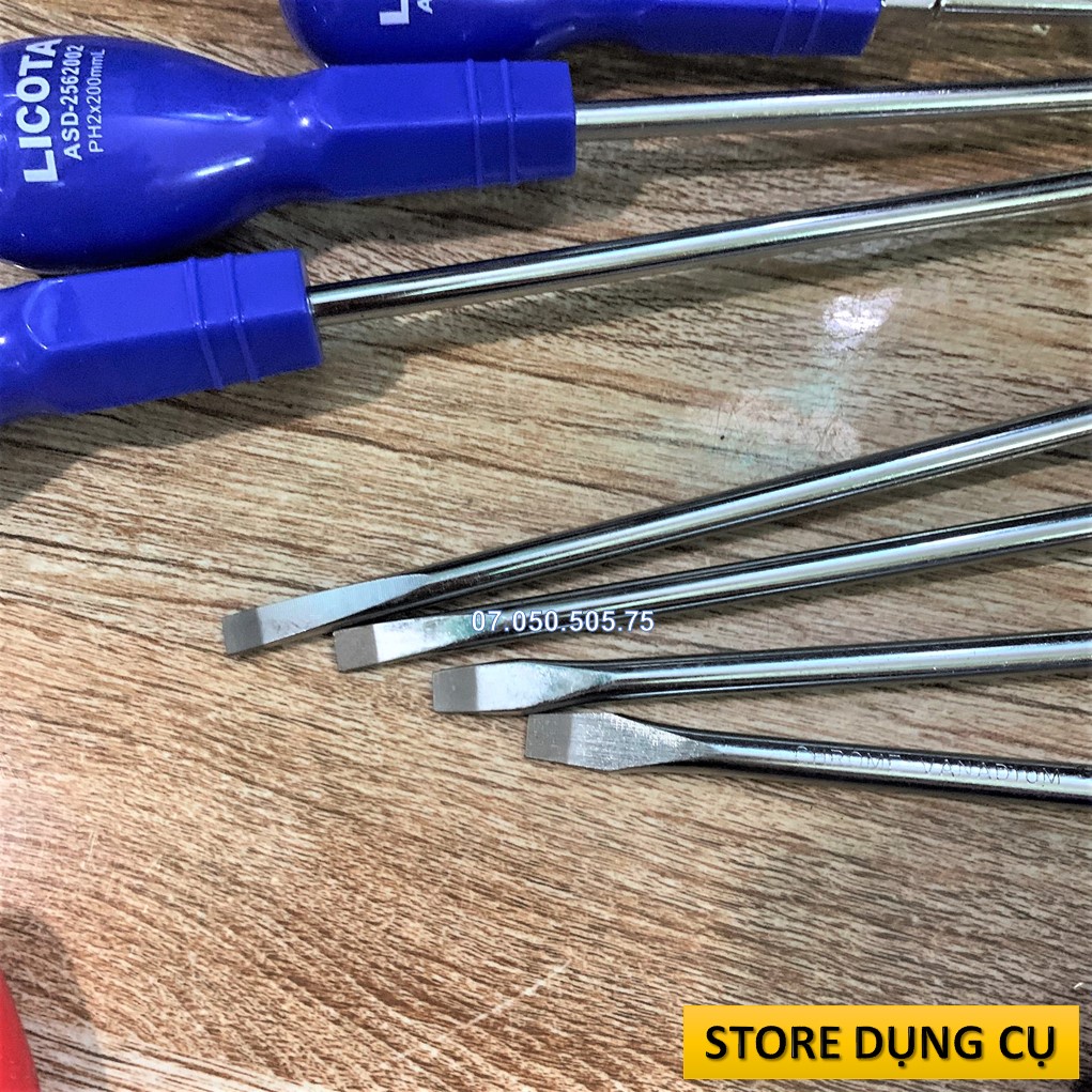 3-6mm Tua vít cán bầu thép Cr-V LICOTA  Đài Loan nhiều kích thước | Tô vít bake ASD-2562502 ASD-2562002 ASD-2561502H