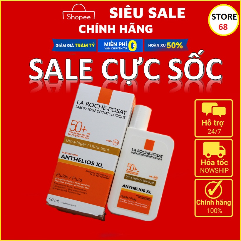 [ 𝑪𝒉𝒖𝒂̂̉𝒏 𝑪𝒉𝒊́𝒏𝒉 𝑯𝒂̃𝒏𝒈 ] Kem chống nắng LA ROCHE POSAY Anthelios Shaka Fluid SPF 50+ Cho Da Nhạy Cảm chính hãng