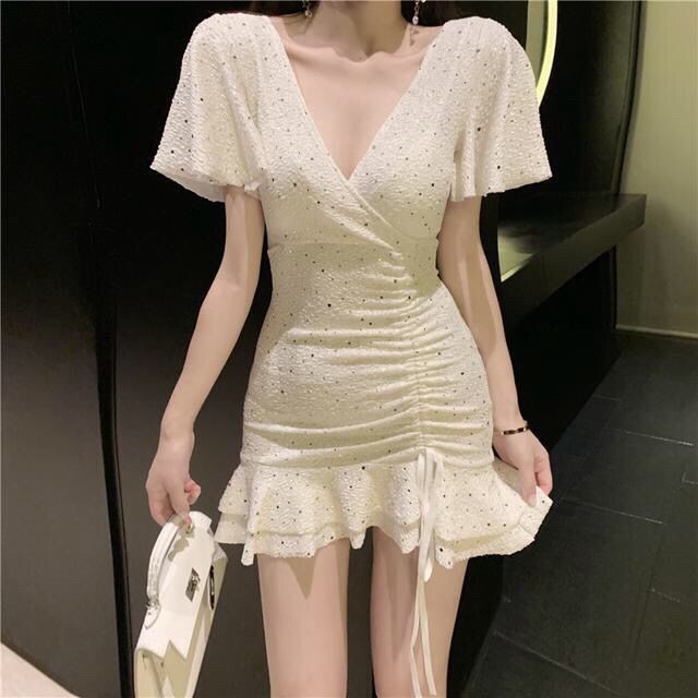 Đầm Nữ Cổ Chữ V Đính Kim Sa Lấp Lánh | BigBuy360 - bigbuy360.vn