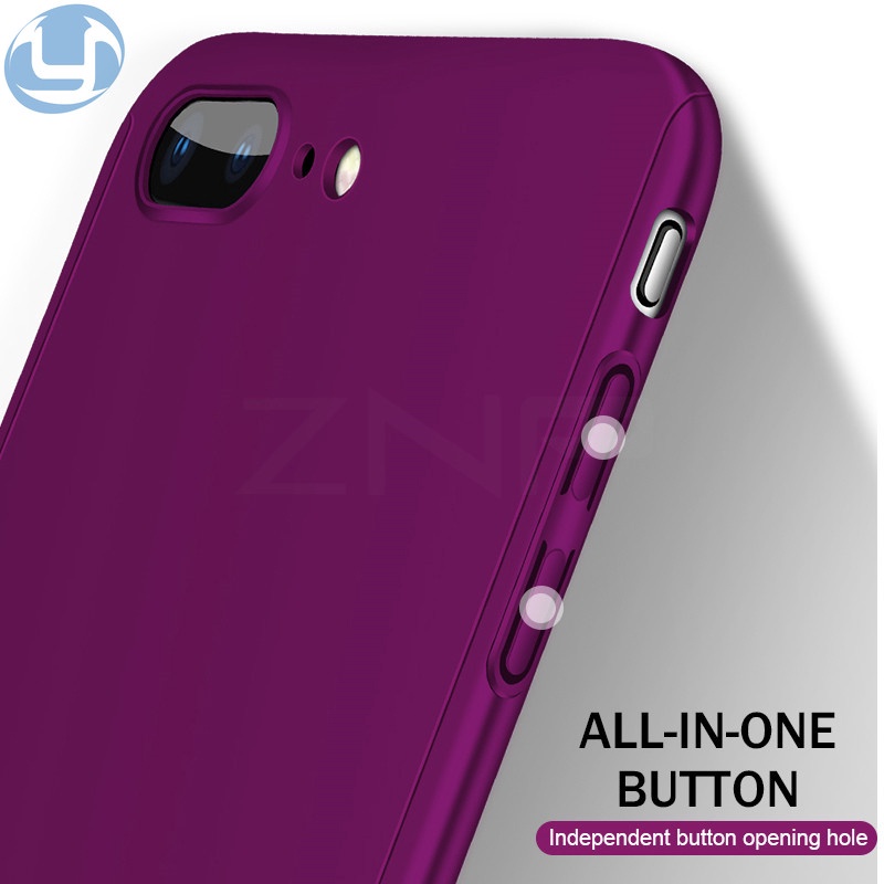 Ốp Điện Thoại Mặt Kính Bảo Vệ 360 Độ Cho iphone 7 6 6s 8 plus 5 5s se se 2020