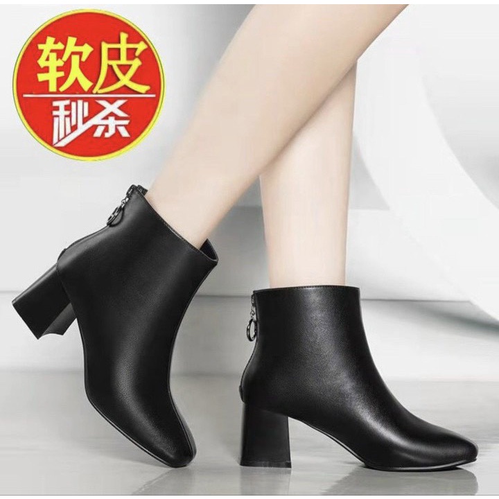 (S155) Bốt nữ gót 5 phân lót lông (mã 816-có khóa sau)