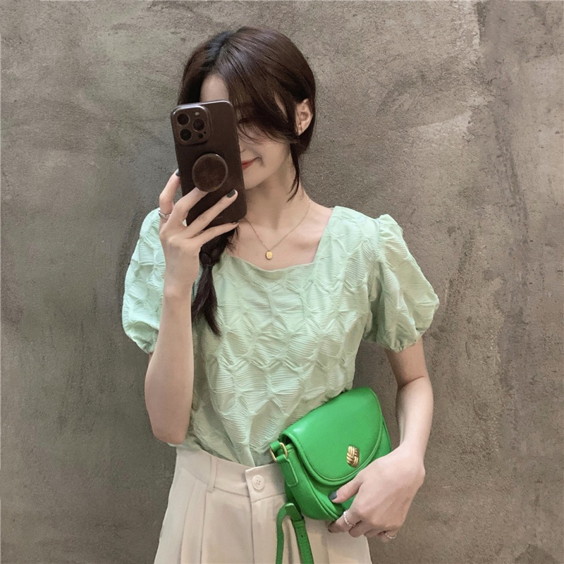 Áo Sơ Mi Ngắn Tay Cổ Vuông Thời Trang Mùa Hè 51614