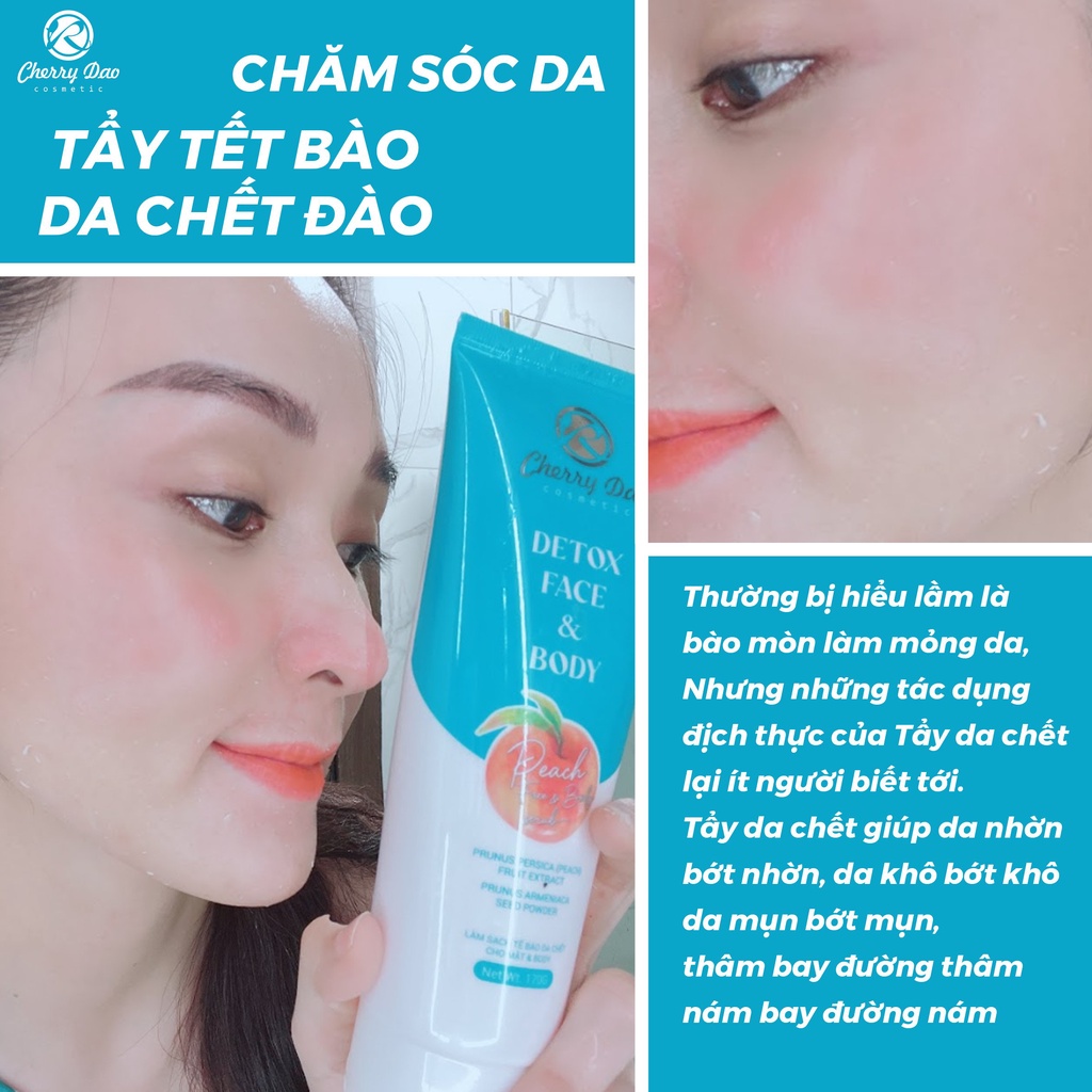 Tẩy tế bào chết body và da mặt yến mạch - Oatmeal Face &amp; Body Scrub CRD Cherry Đào